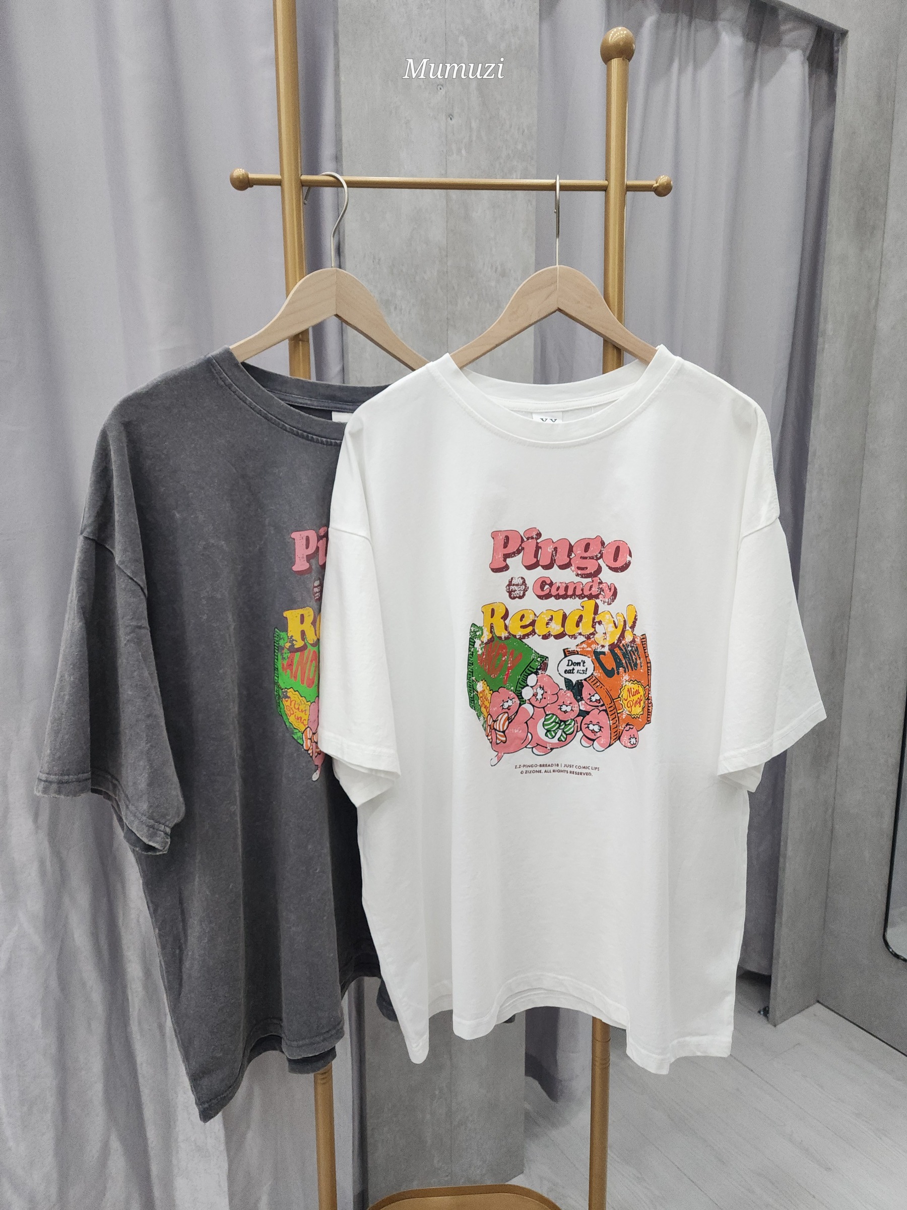  MUMUZI 巧克力粉紅貓Tee 中大尺碼 LM3083-2