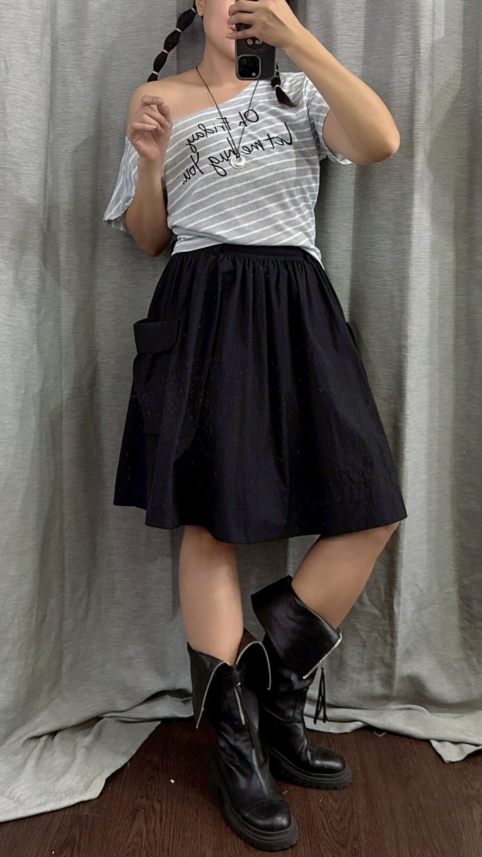 MUMUZI 大口袋五分短裙 中大尺碼 LM6006-4