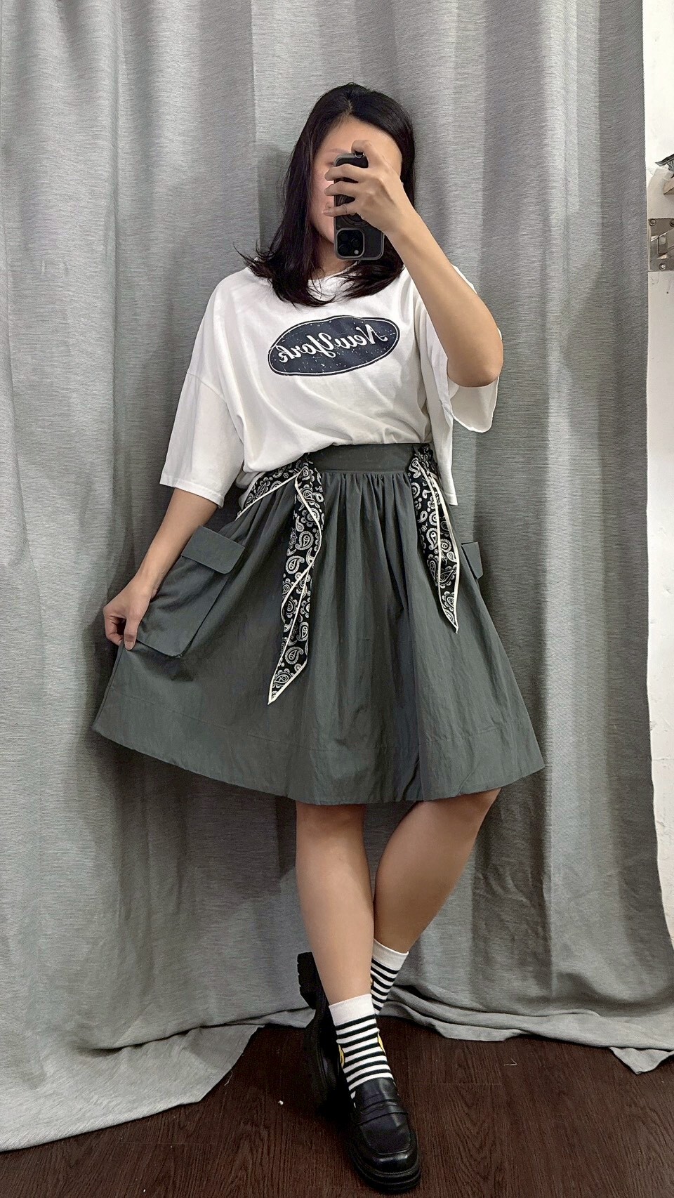 MUMUZI 大口袋五分短裙 中大尺碼 LM6006-2