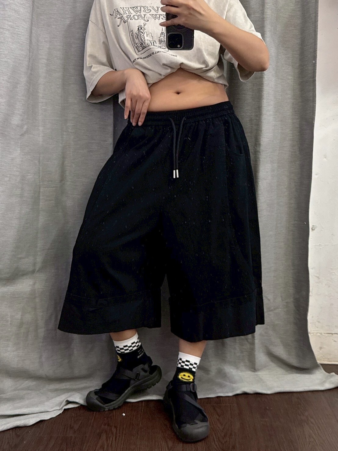 MUMUZI 側圓弧下反摺7分褲 中大尺碼 LM2021-5