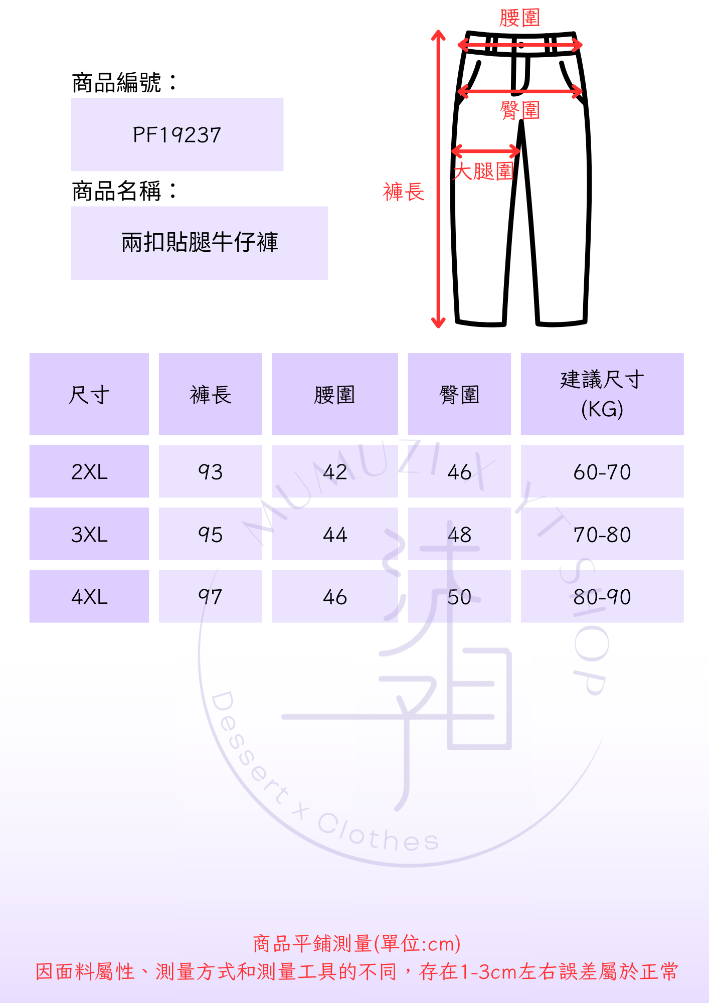尺寸表 NEW