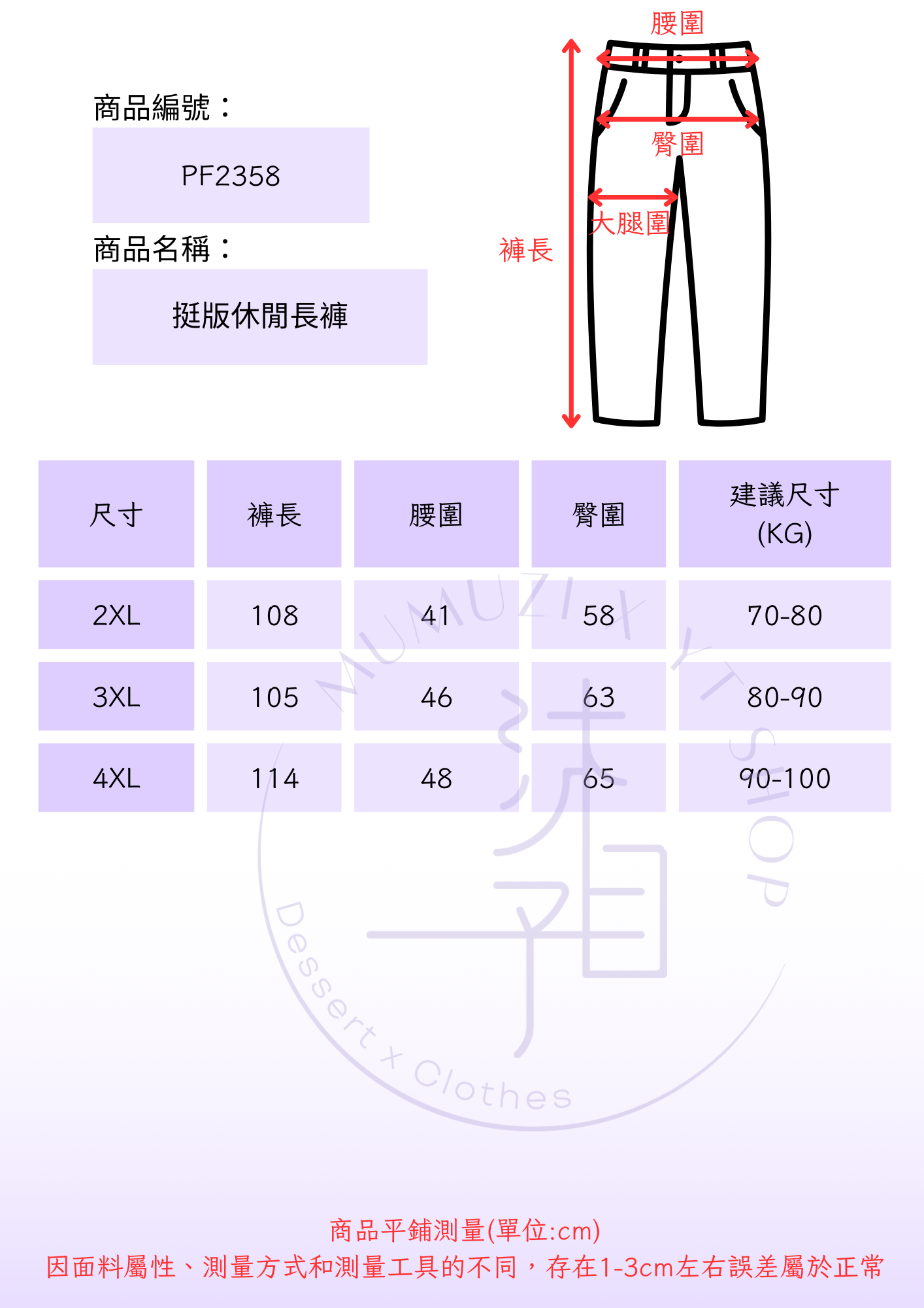 尺寸表 NEW