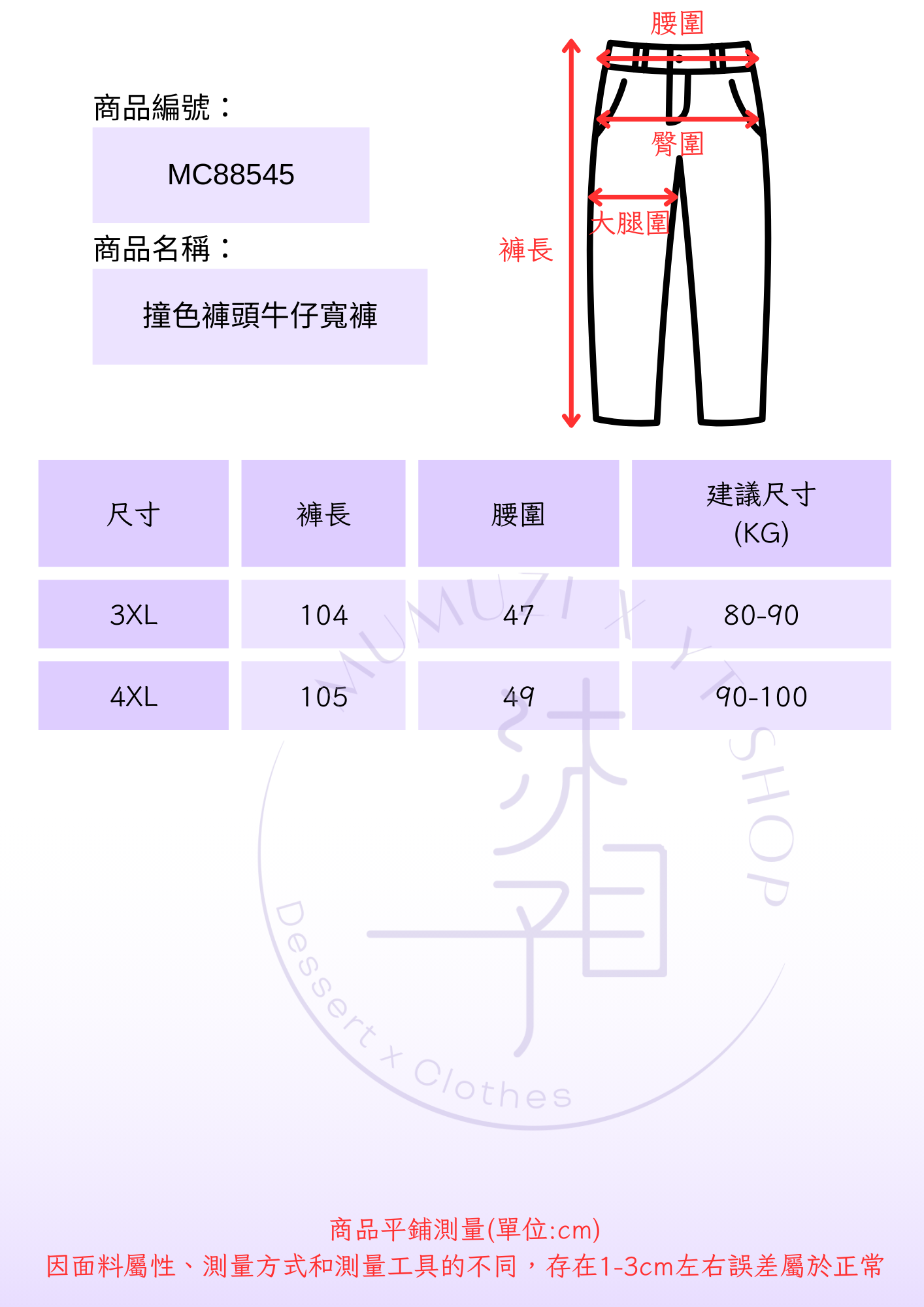尺寸表 NEW