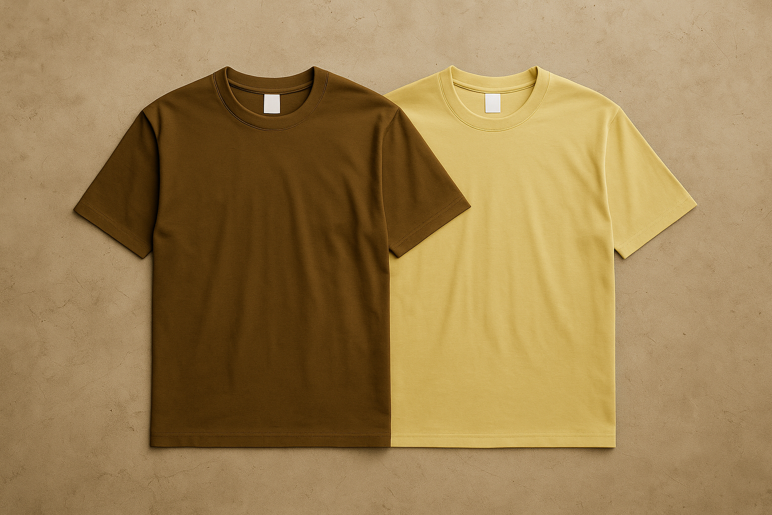 Neutral T-shirts on Textured Concrete