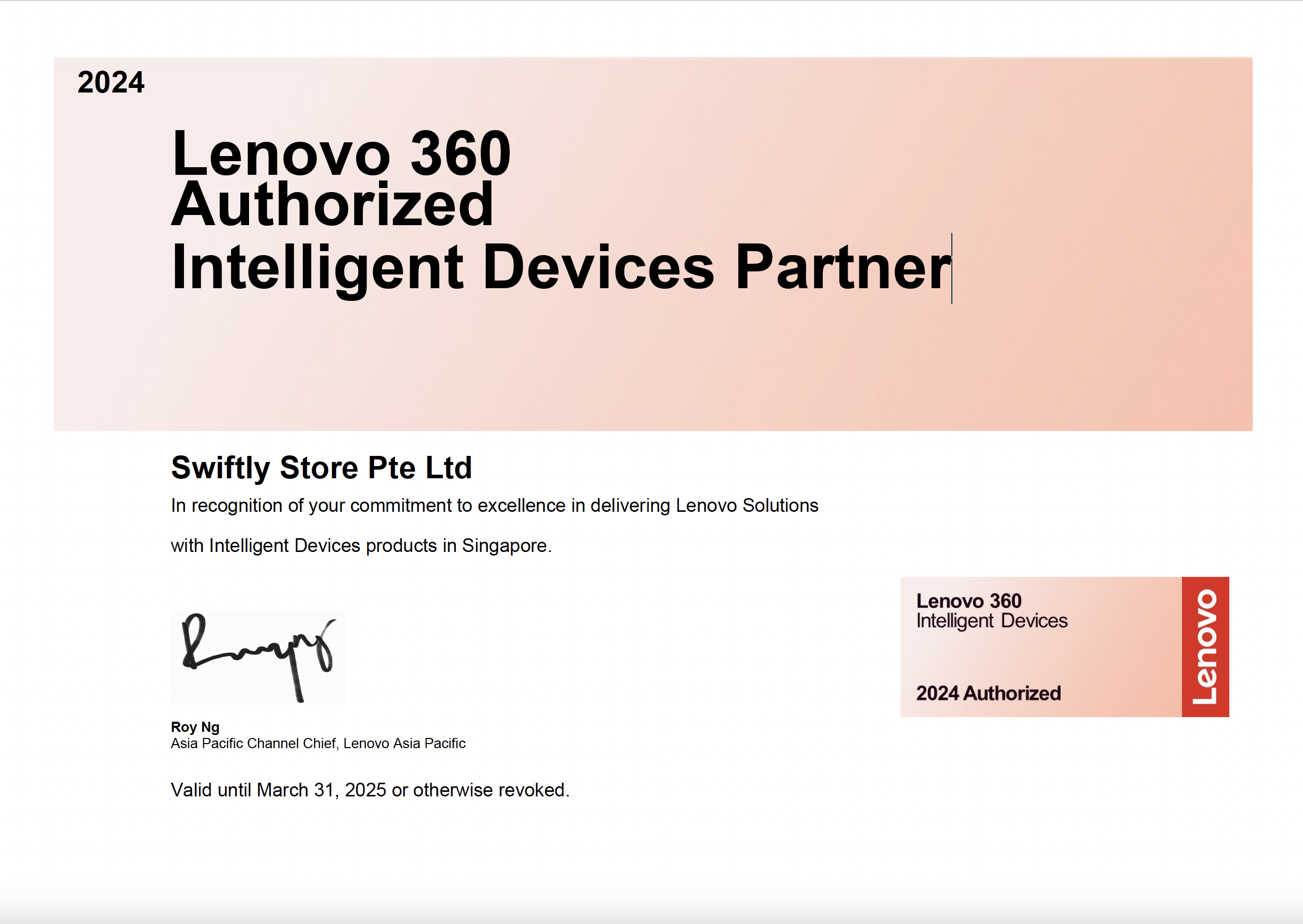 Swiftly is now Lenovo 360 Authorized Intelligent Devices Partner