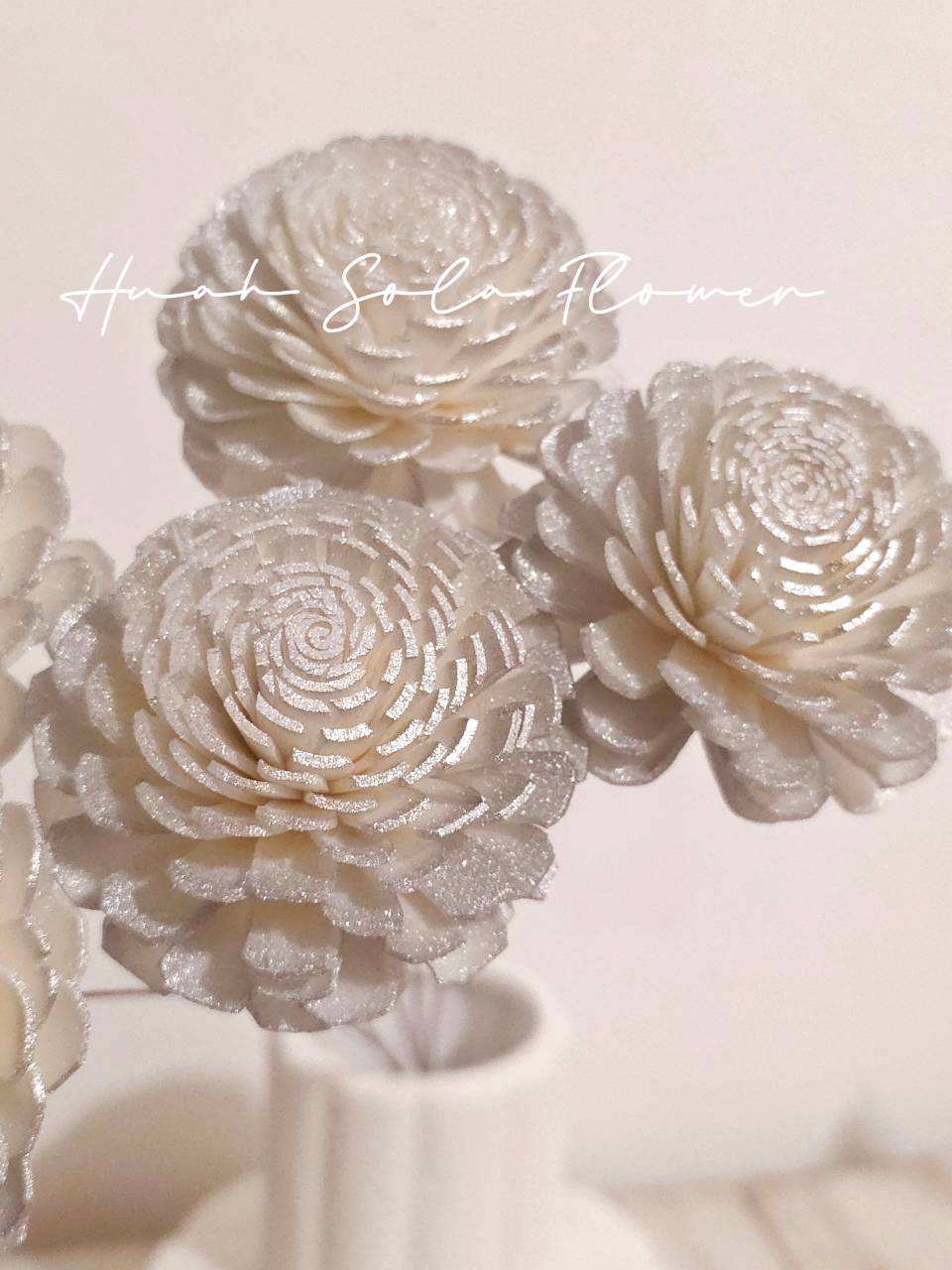 銀色 太陽玫瑰 噴染 水染 索拉花 乾燥花 批發 婚禮 花束 DIY 材料