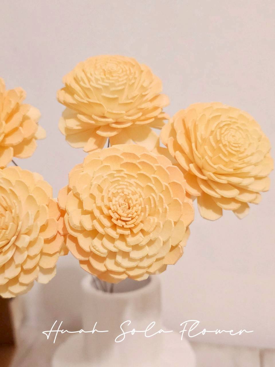 黃色 太陽玫瑰 噴染 水染 索拉花 乾燥花 批發 婚禮 花束 DIY 材料