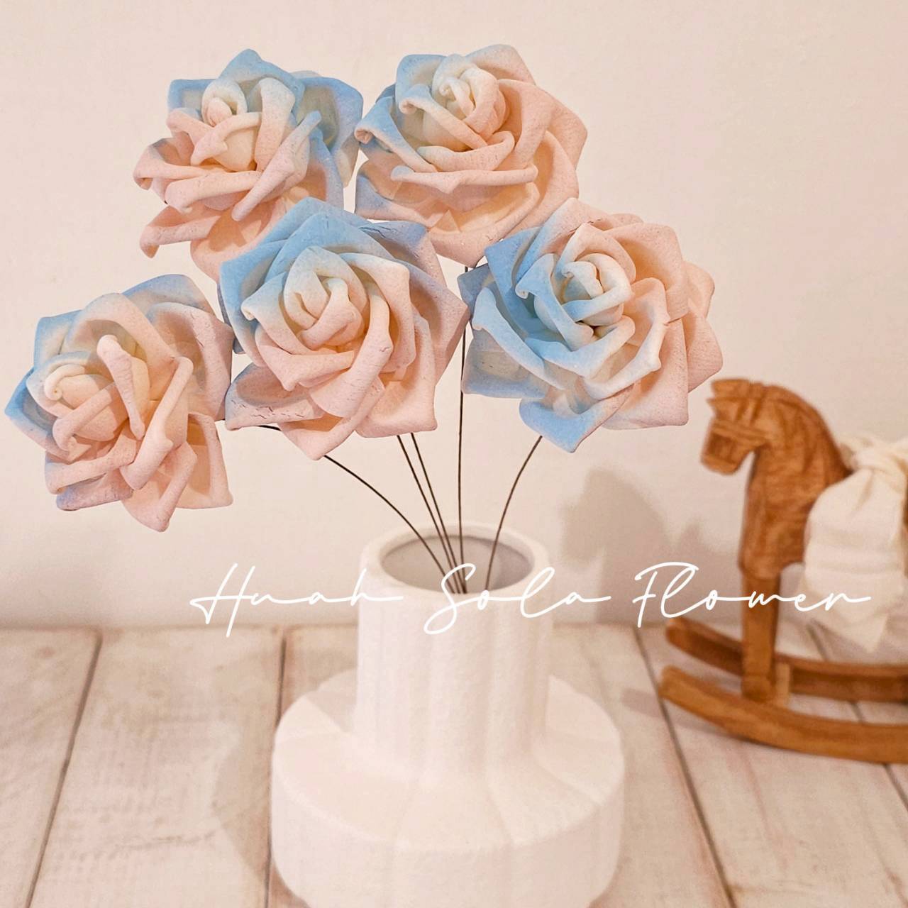 撞色 玫瑰 噴染 索拉花 乾燥花 批發 婚禮 花束 DIY 材料