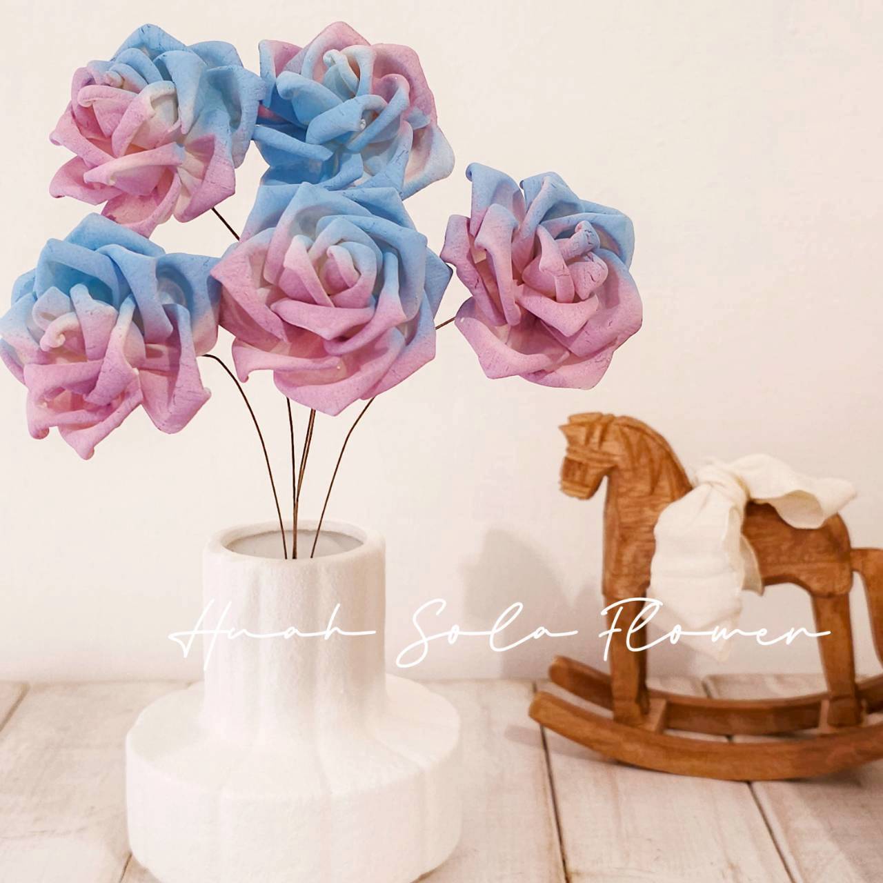 撞色 玫瑰 噴染 索拉花 乾燥花 批發 婚禮 花束 DIY 材料