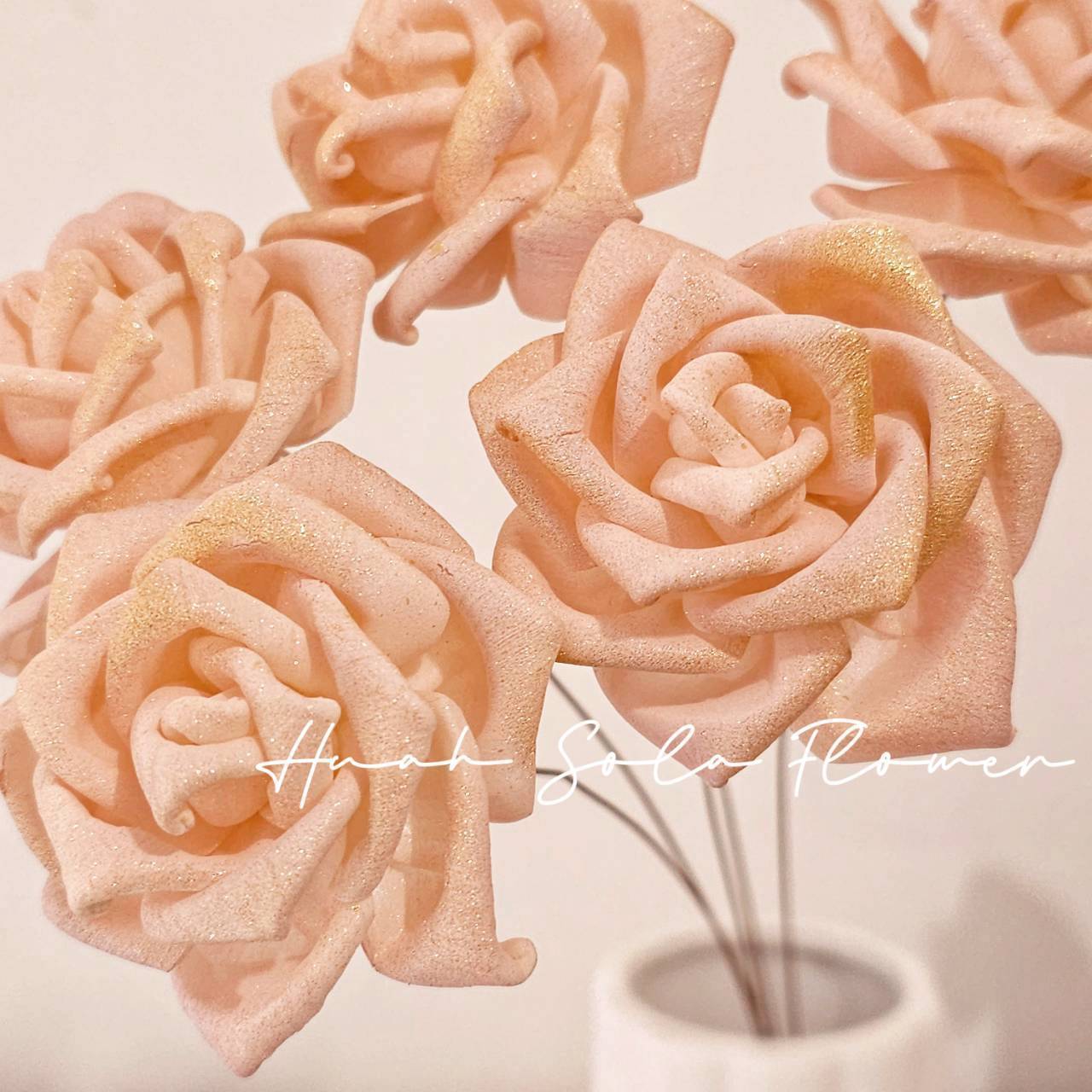 玫瑰金色 玫瑰 噴染 索拉花 乾燥花 批發 婚禮 花束 DIY 材料