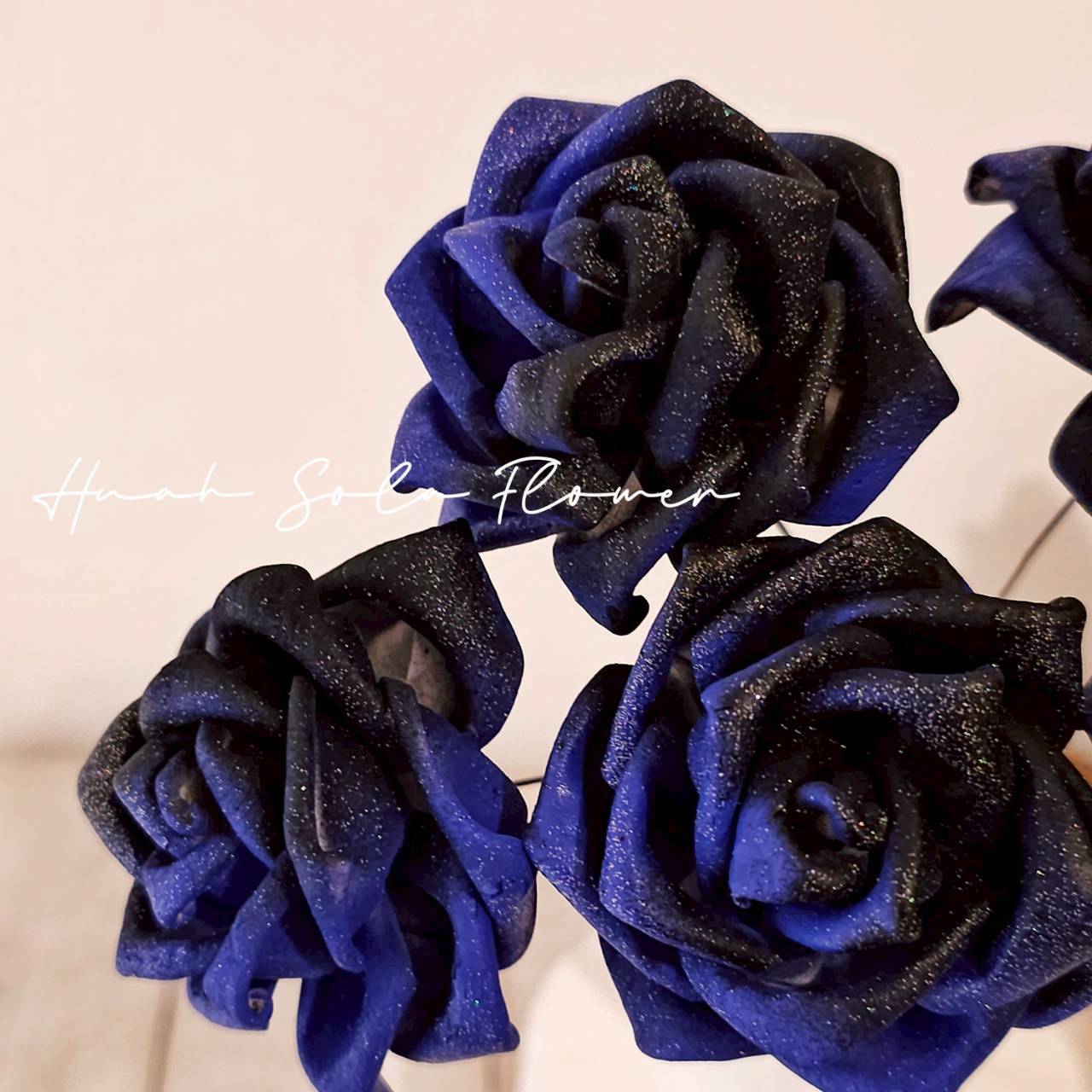 珠光 藍色 玫瑰 噴染 索拉花 乾燥花 批發 婚禮 花束 DIY 材料