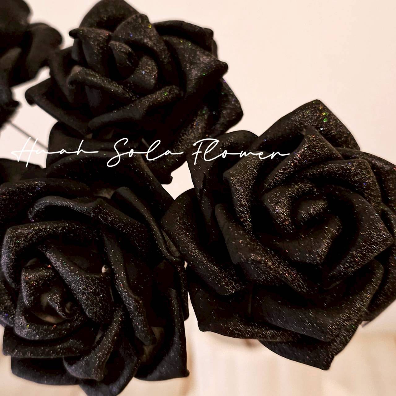 珠光 黑色 玫瑰 噴染 索拉花 乾燥花 批發 婚禮 花束 DIY 材料