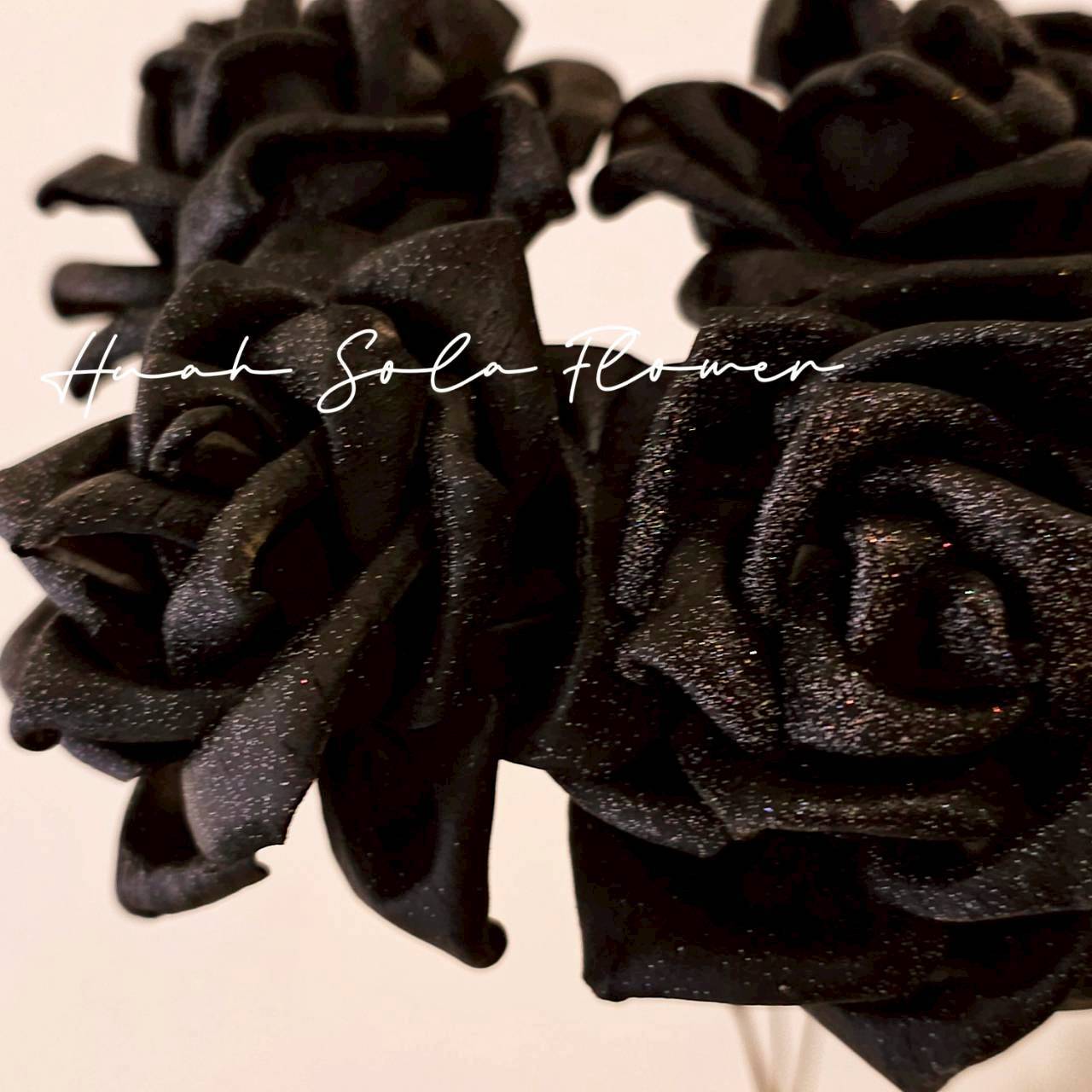 珠光 黑色 玫瑰 噴染 索拉花 乾燥花 批發 婚禮 花束 DIY 材料