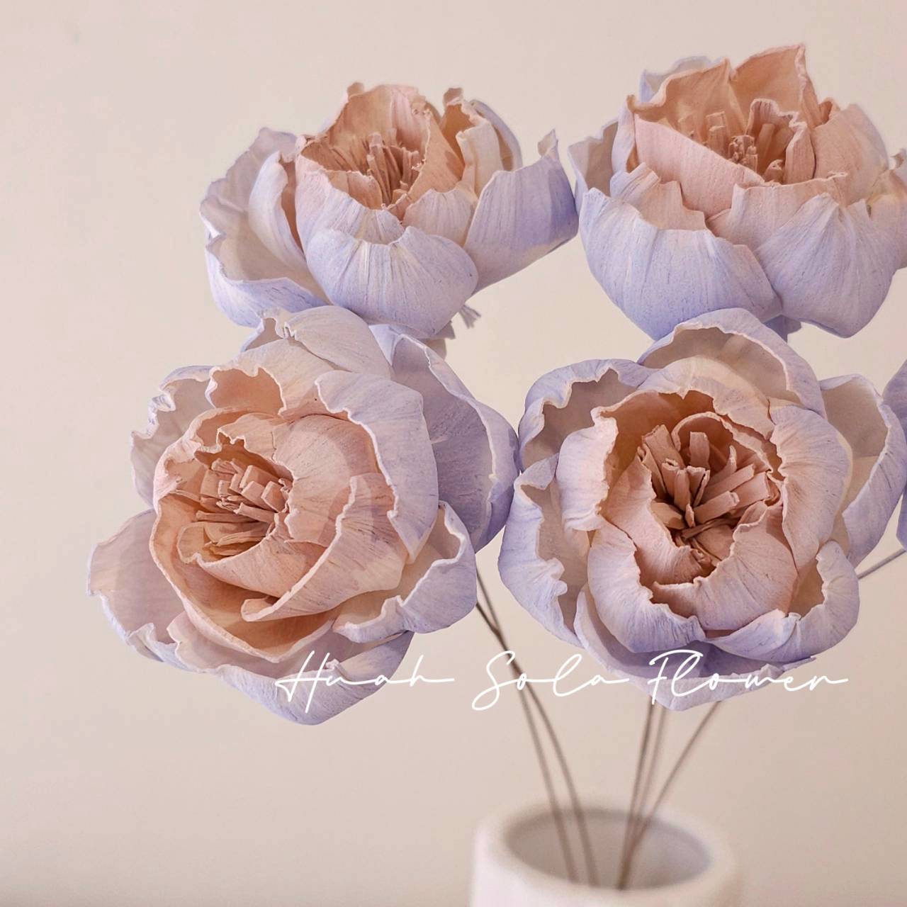 粉紫色 牧丹花 噴染 索拉花 乾燥花 批發 婚禮 花束 DIY 材料