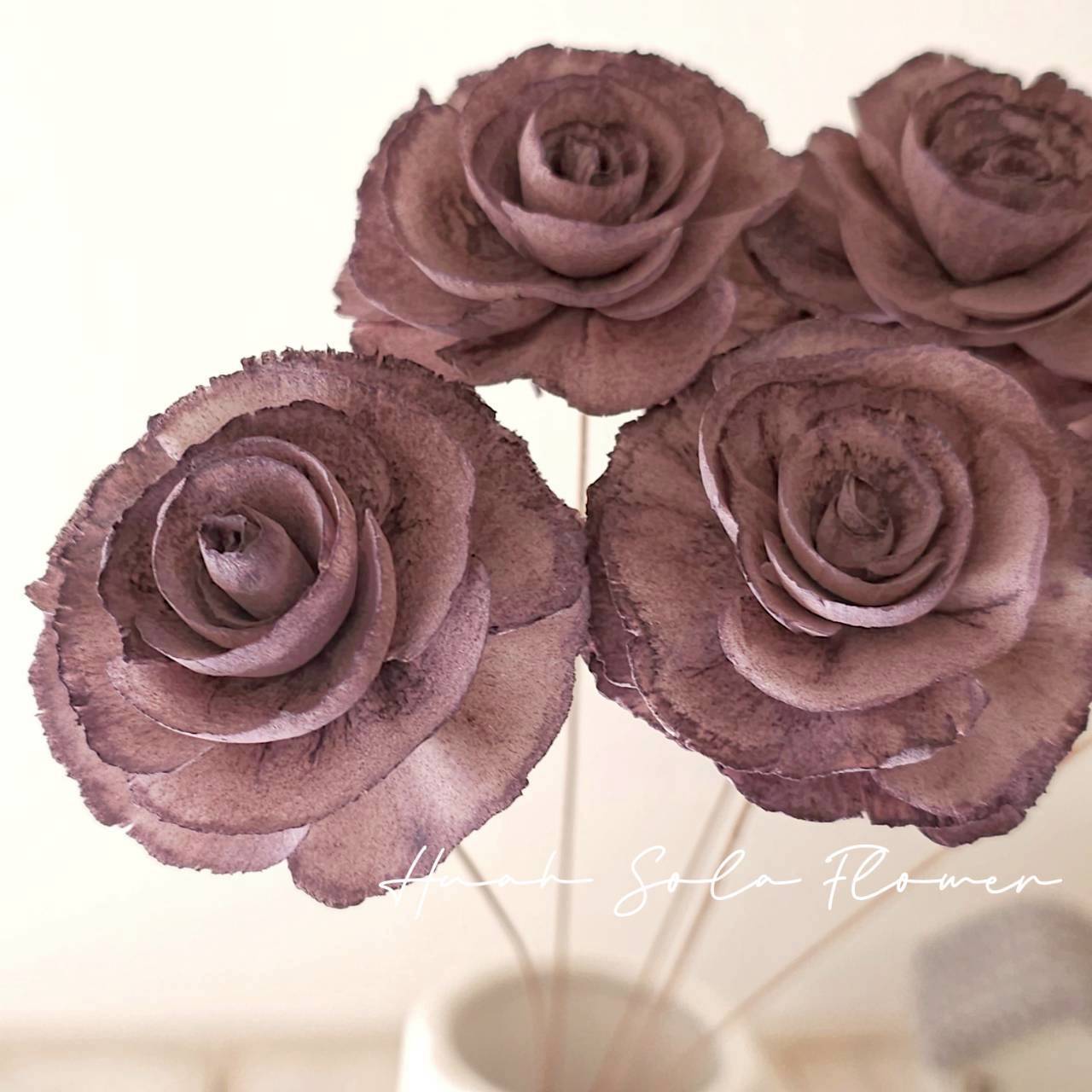 紫色 玻斯玫瑰 水染 索拉花 乾燥花 批發 婚禮 花束 DIY 材料