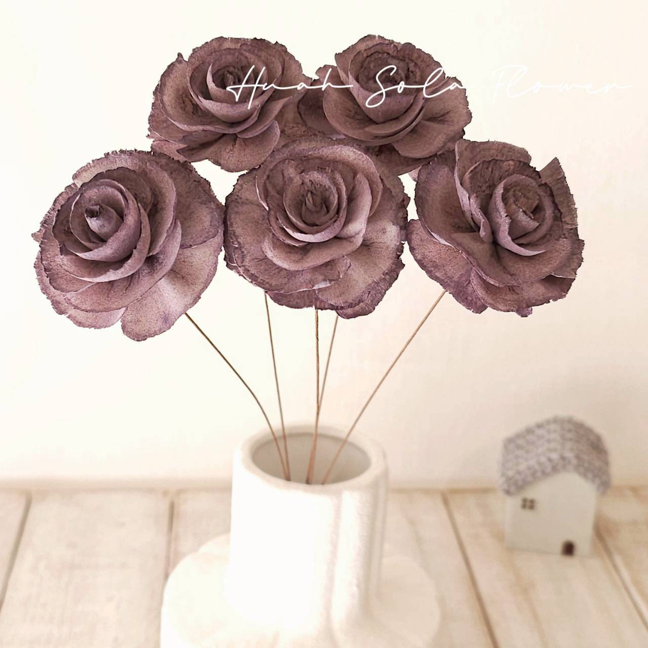 紫色 玻斯玫瑰 水染 索拉花 乾燥花 批發 婚禮 花束 DIY 材料