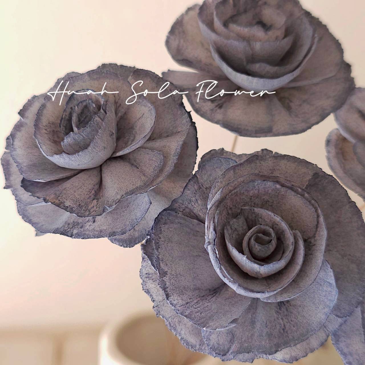 藍色 玻斯玫瑰 水染 索拉花 乾燥花 批發 婚禮 花束 DIY 材料