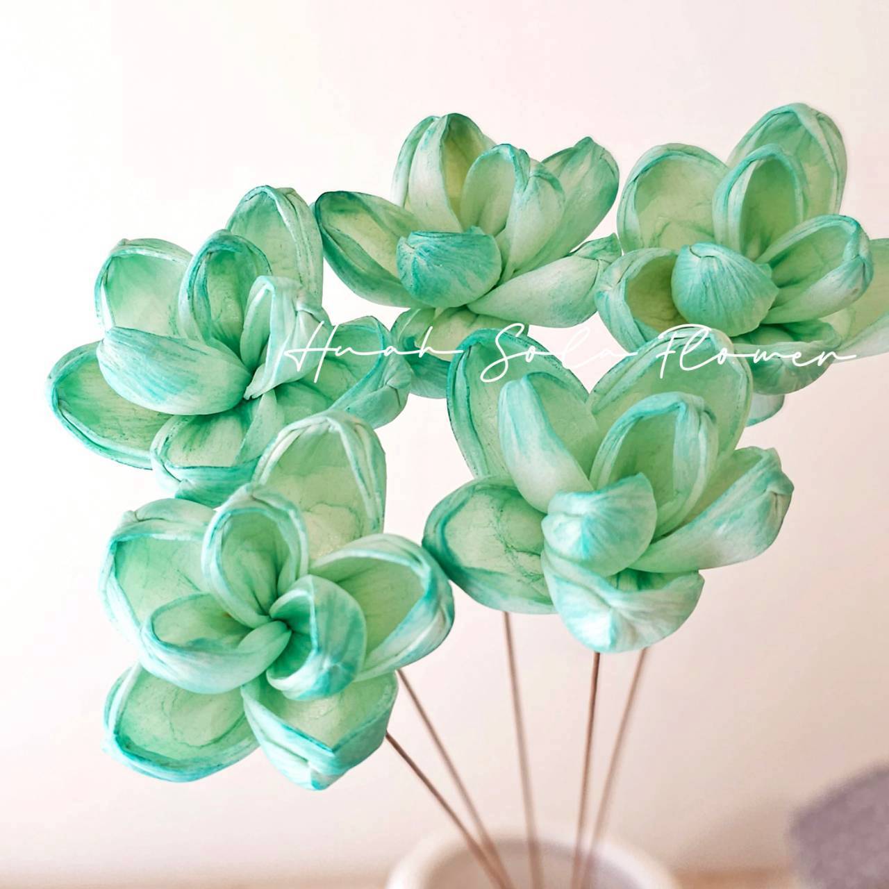 綠色 茉莉花 水染 索拉花 乾燥花 批發 婚禮 花束 DIY 材料