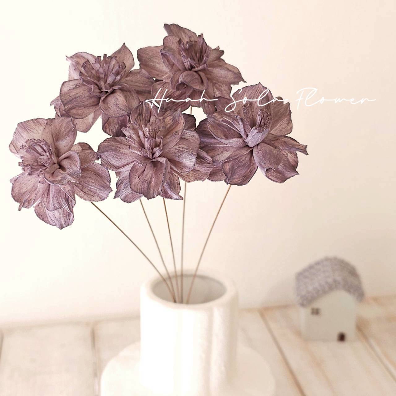 紫色 水染 水仙花 索拉花 乾燥花 批發 婚禮 花束 DIY 材料