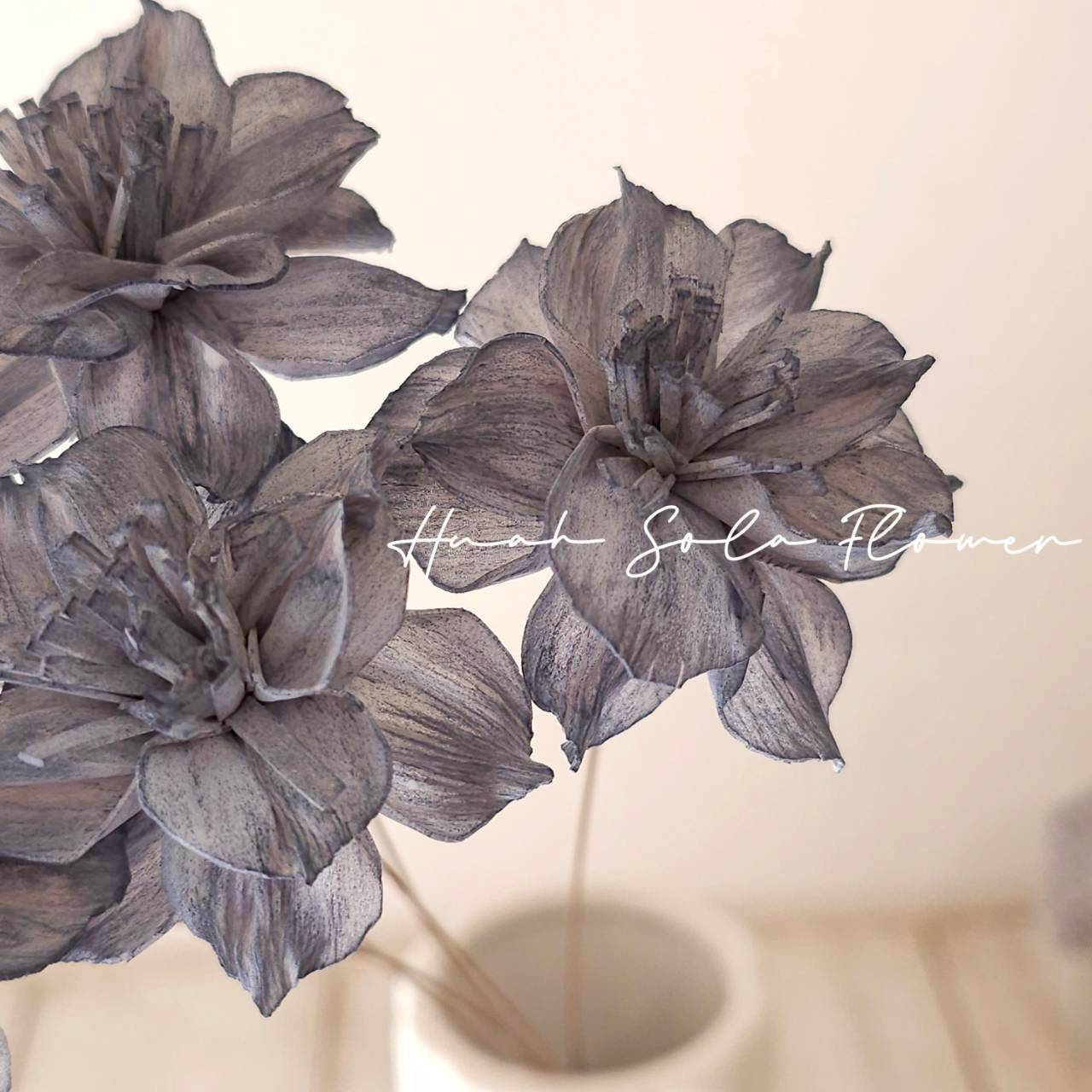 水仙花 5CM 藍色 婚禮 花束 禮物 DIY 批發 索拉花 乾燥花