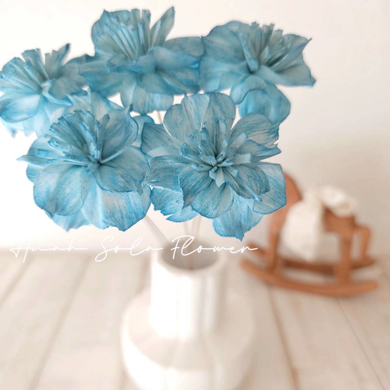 水仙花 5CM 婚禮 花束 禮物 DIY 批發 索拉花 乾燥花