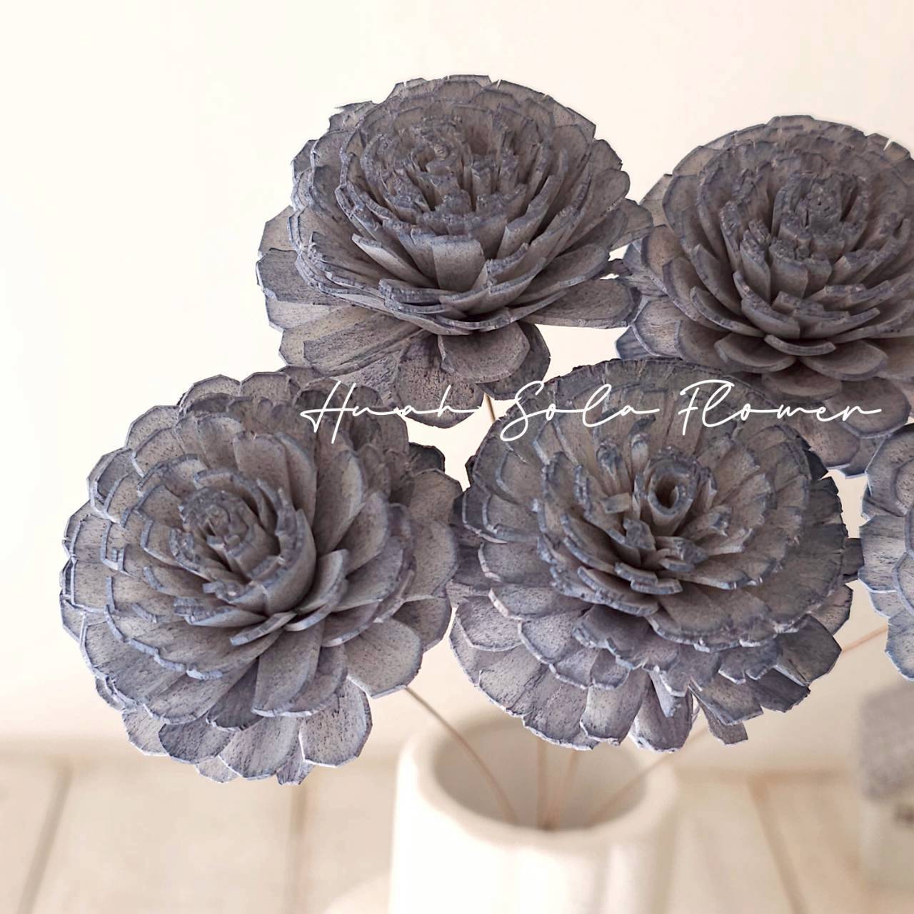 質感 太陽玫瑰 5.5CM 迷霧星藍 索拉花 手工花禮