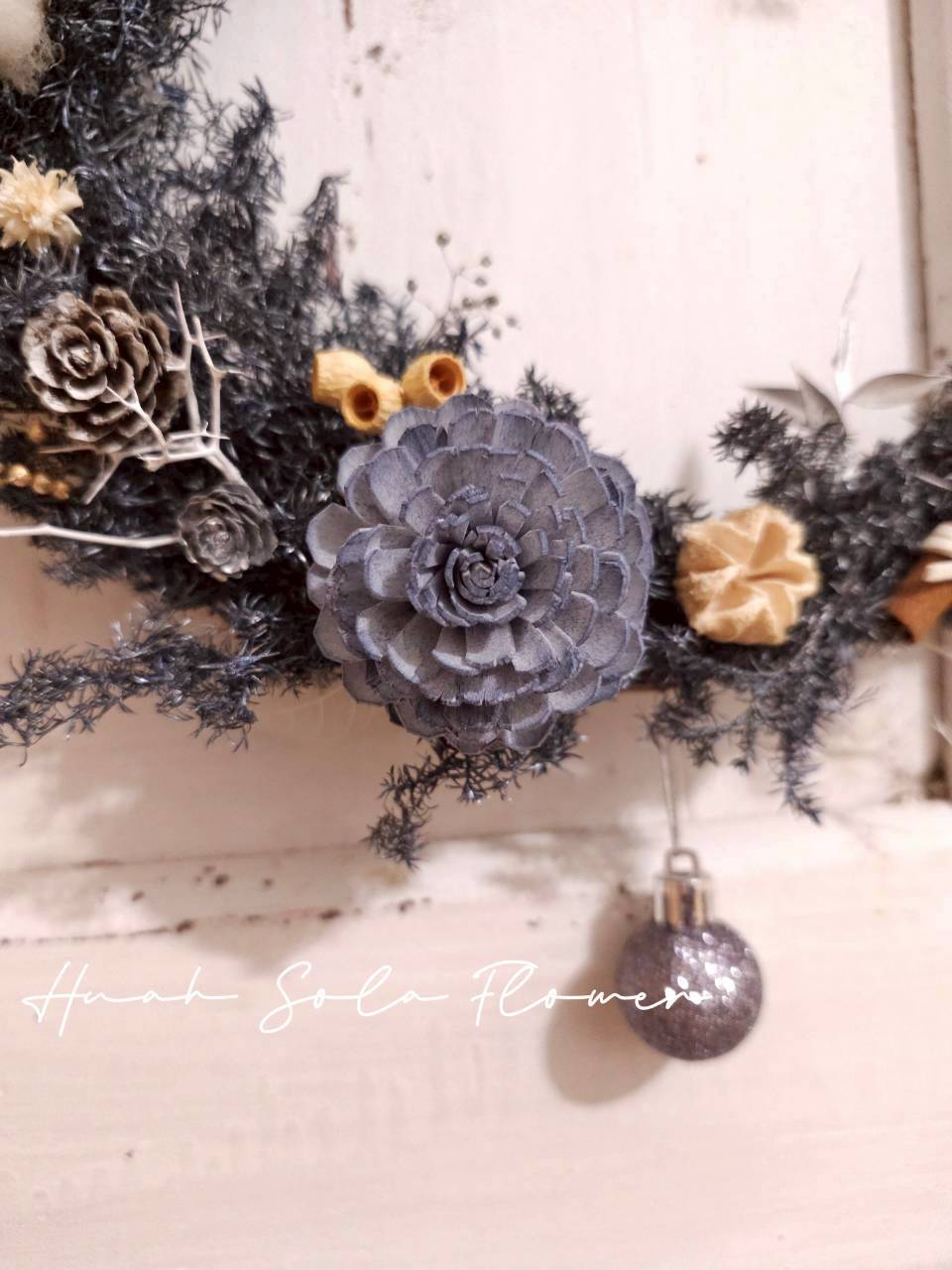 質感 太陽玫瑰 5.5CM 迷霧星藍 索拉花 手工花禮