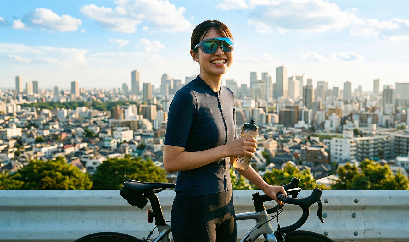 騎行結束後輕鬆的神情