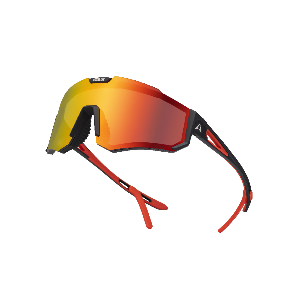 KIZUNA JR 8040069 Black Red Frame Dark Red Mirror Lens-01