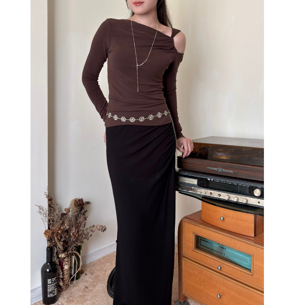 斜肩扭結上衣_5