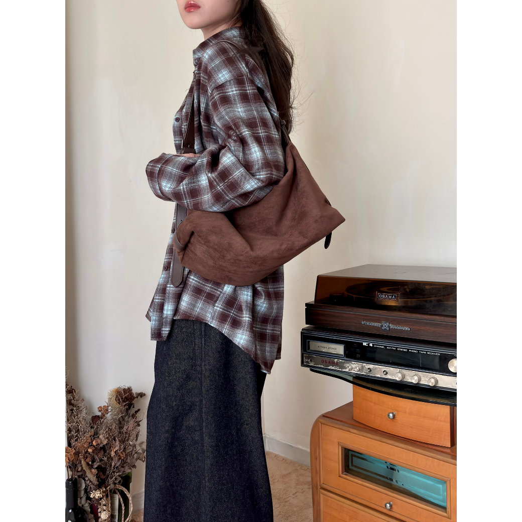 特調格紋毛呢感襯衫_7