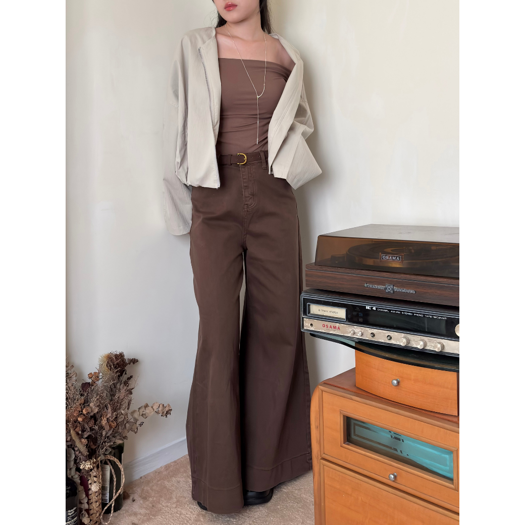 圓領飄帶外套_杏_5