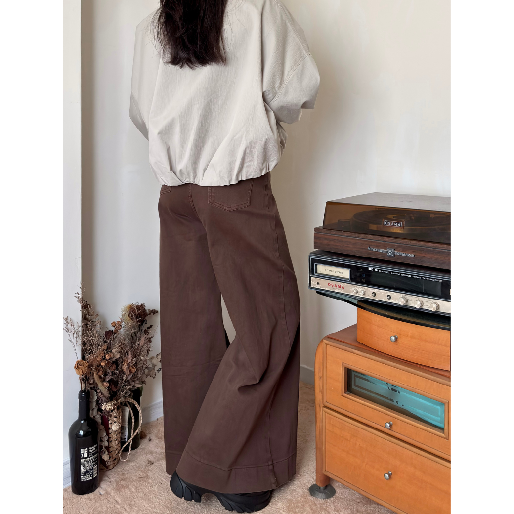 附皮帶喇叭牛仔褲_5