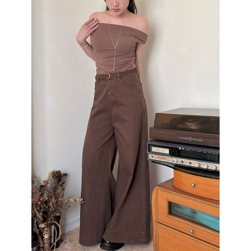 附皮帶喇叭牛仔褲_7