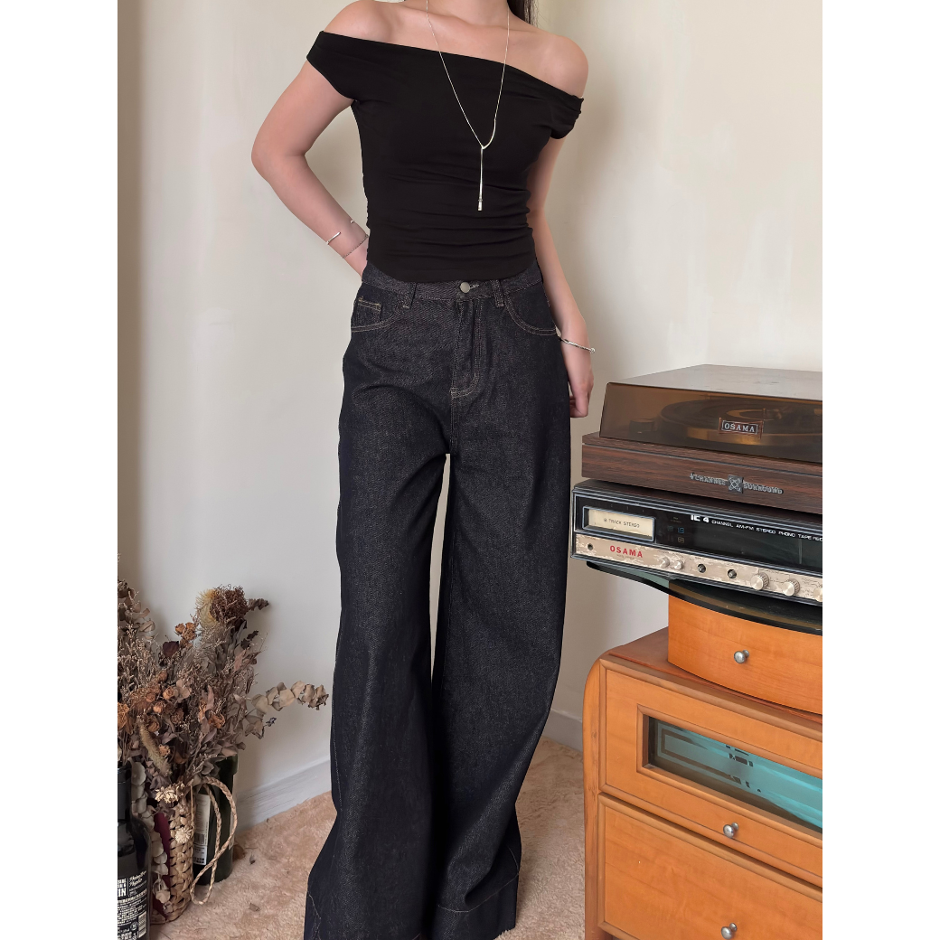 寬版A字牛仔褲_6