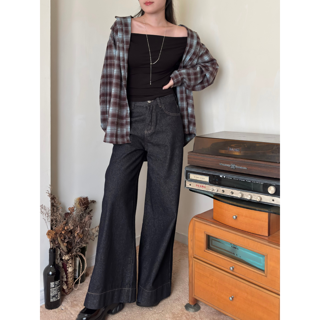 寬版A字牛仔褲_9