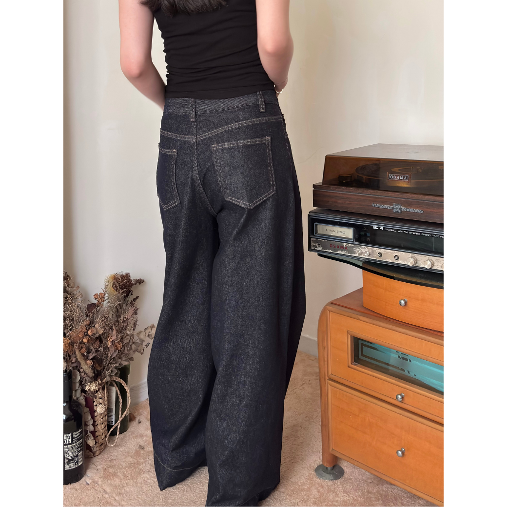 寬版A字牛仔褲_7
