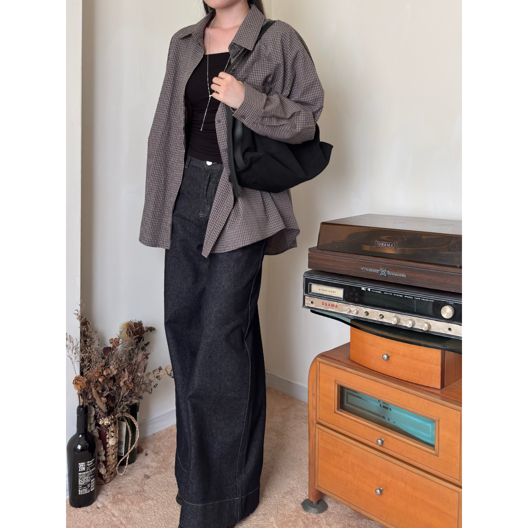 寬版A字牛仔褲_8