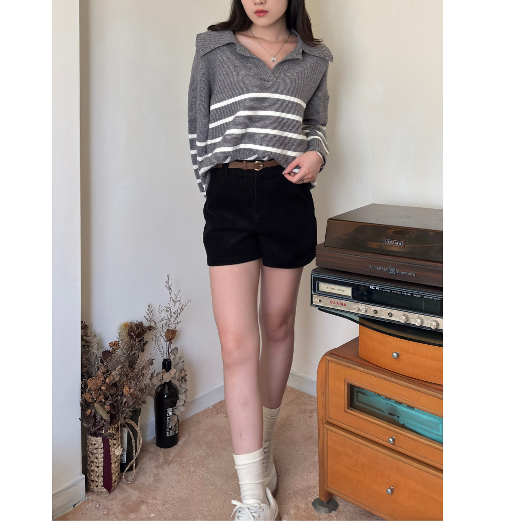 暖冬燈心絨短褲7