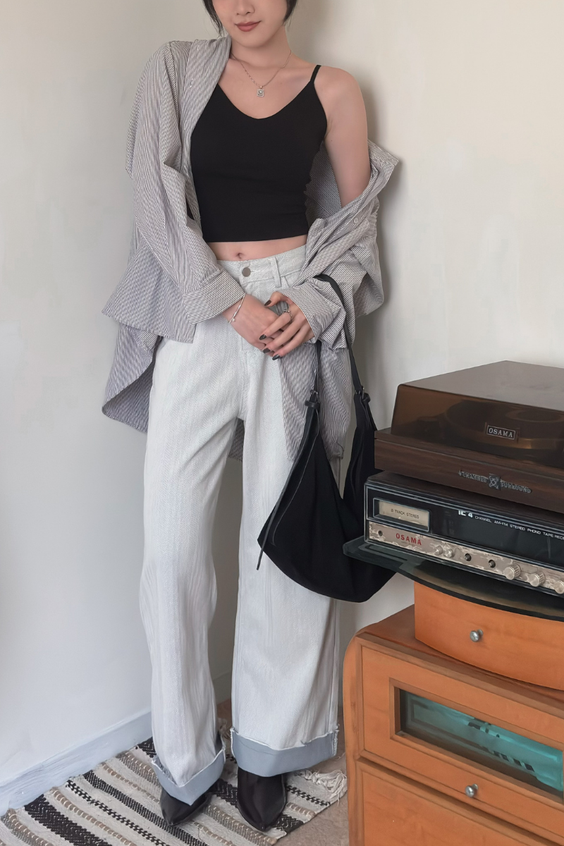 男友感直紋襯衫_黑_4_800x1200