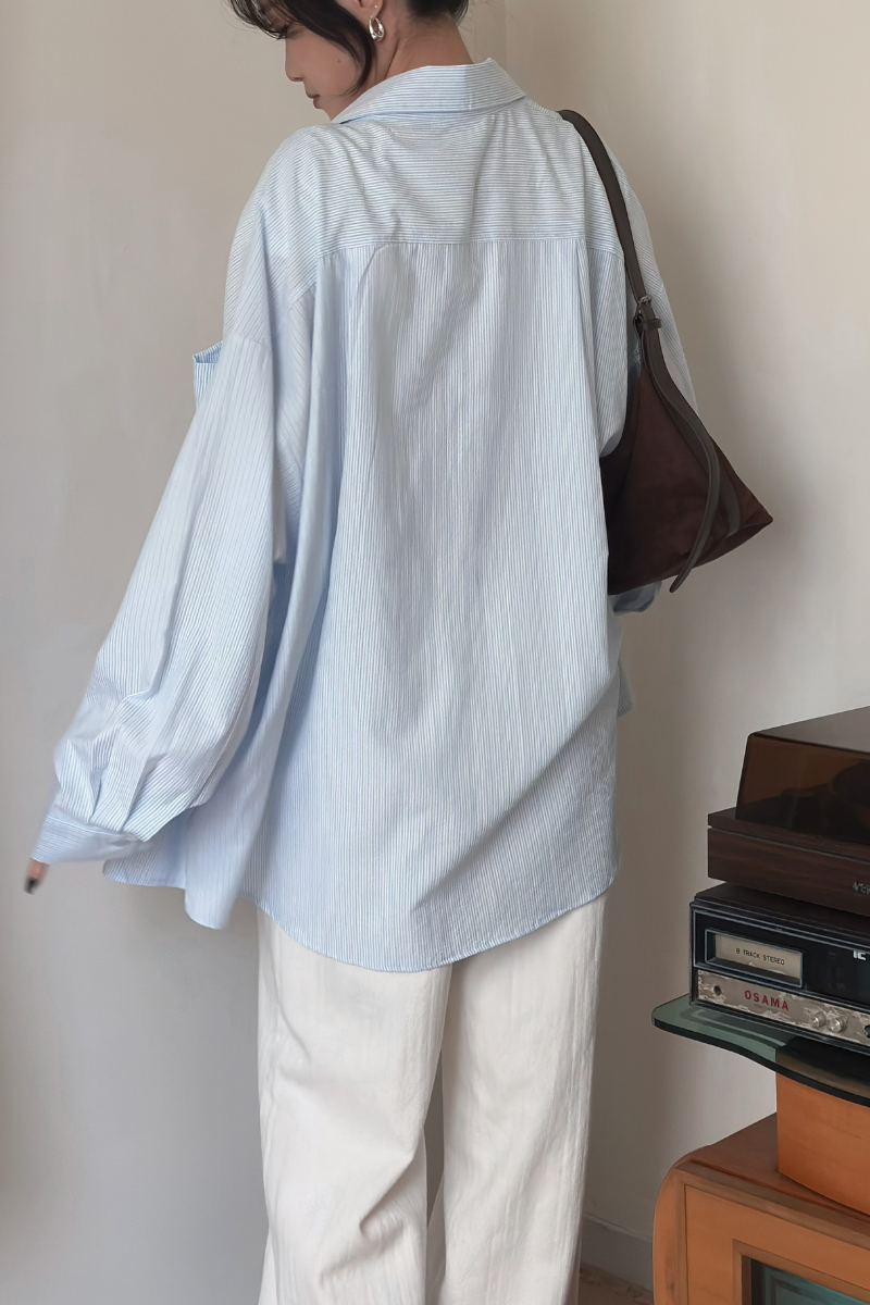 男友感直紋襯衫_藍_4_800x1200