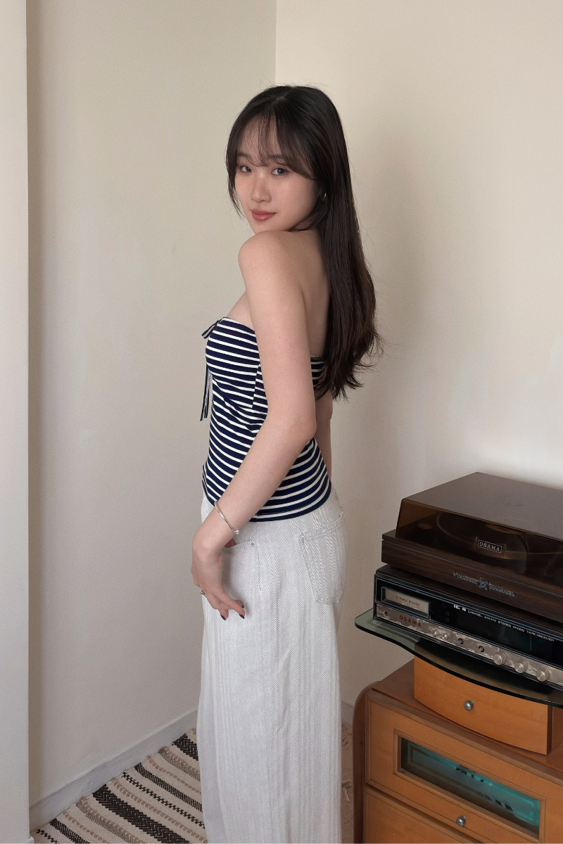 條紋抹胸抽繩Bra Top_藍_4_800x1200