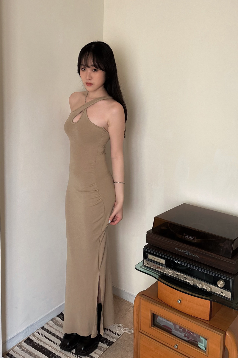 美背交叉長洋裝套裝_奶茶_4_800x1200