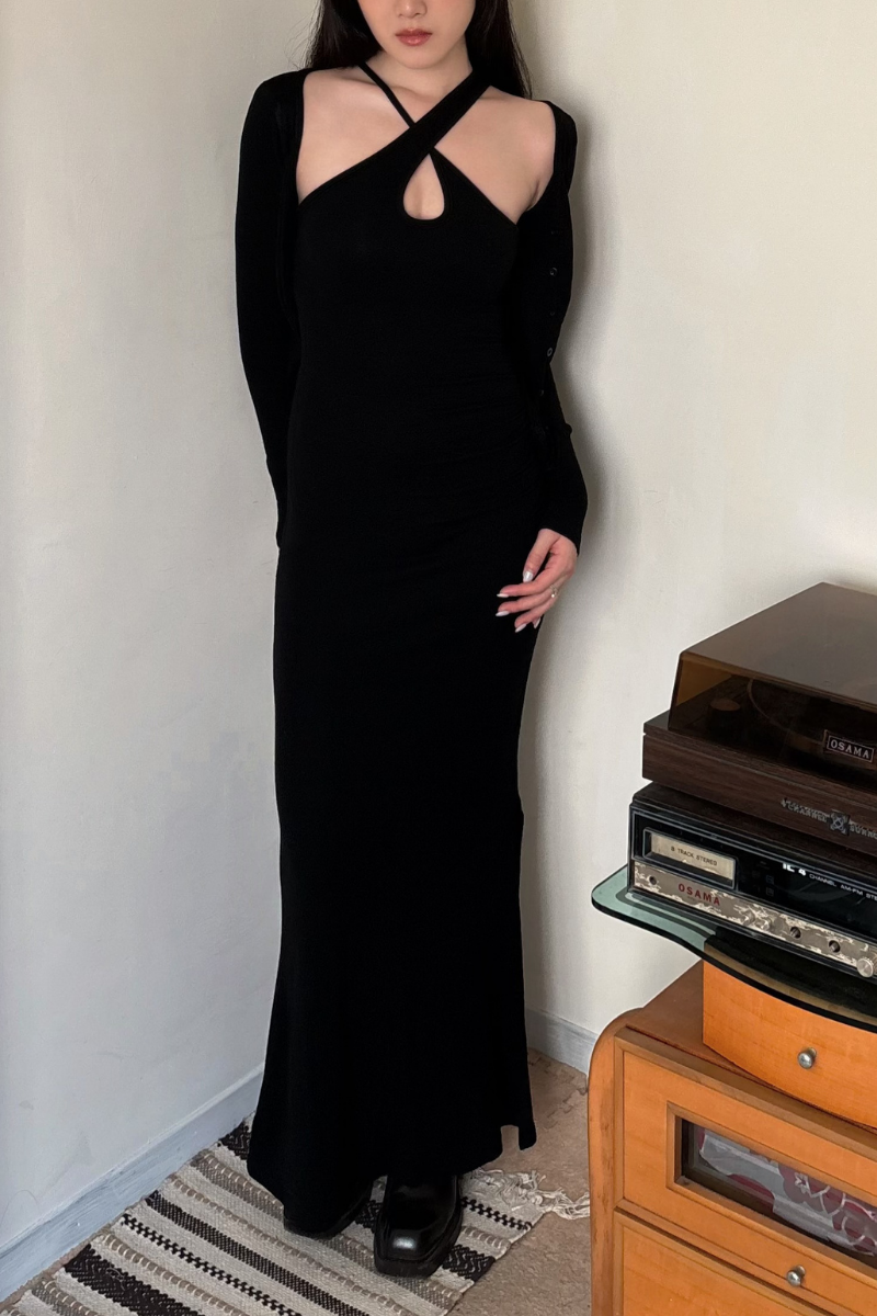 美背交叉長洋裝套裝_黑_14_800x1200