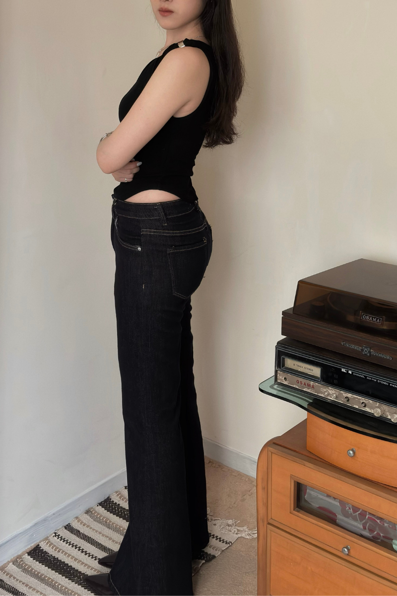 扭結感斜肩上衣_黑_5_800x1200