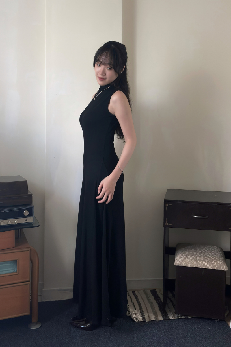 半領針織洋裝_黑_2