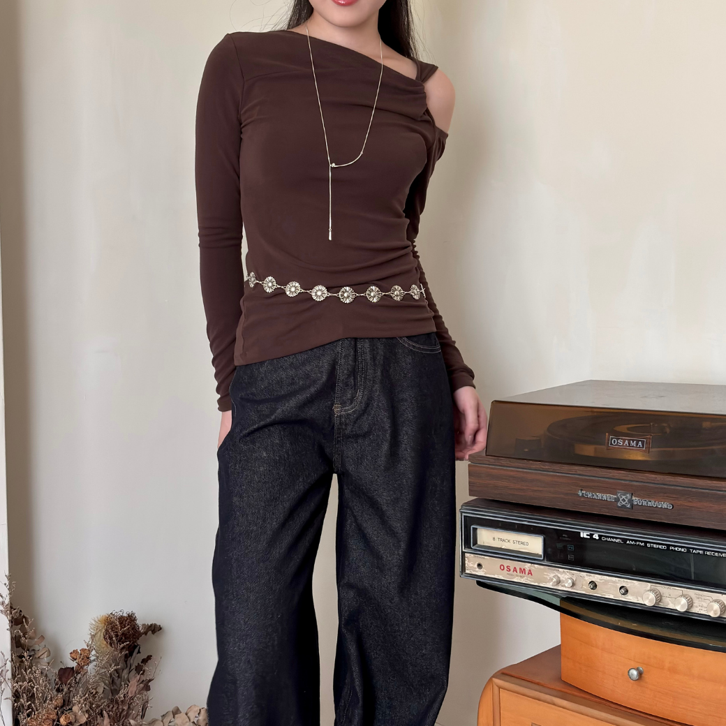 斜肩扭結上衣_2