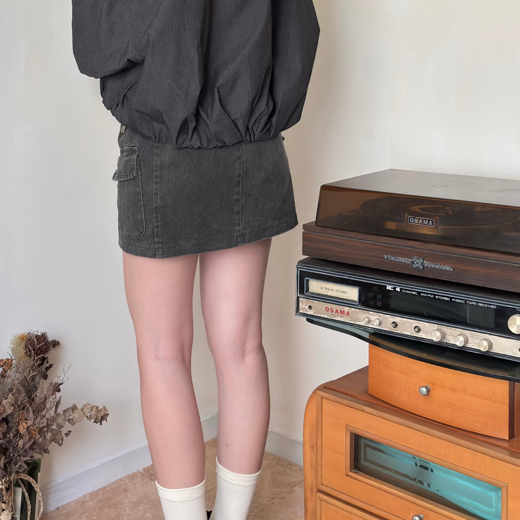 水洗工裝牛仔短裙_6