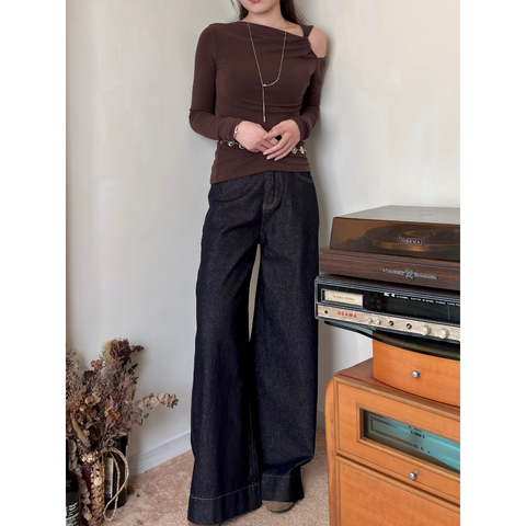 寬版A字牛仔褲_2