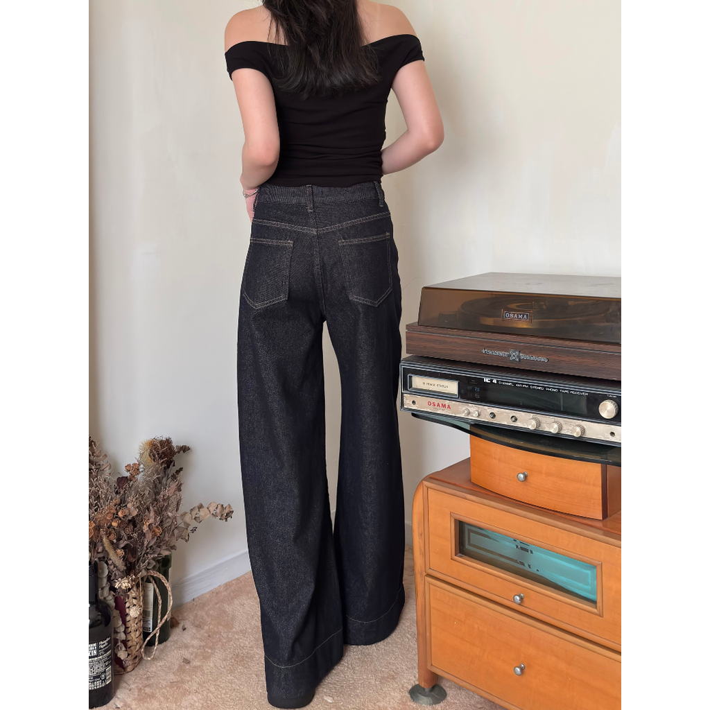 寬版A字牛仔褲_3